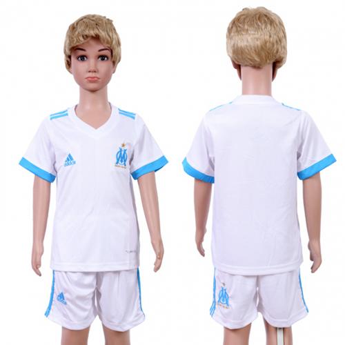 Marseille Blank Home Kid Soccer Club Jersey - Click Image to Close